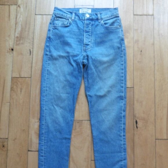 REFORMATION High Rise Button Fly Straight Jeans in Maya Wash Size 25 - Picture 2 of 6